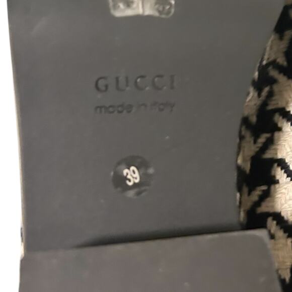 Gucci Shearling Houndstooth Ankle Boots Black White 39 - Picture 6 of 6